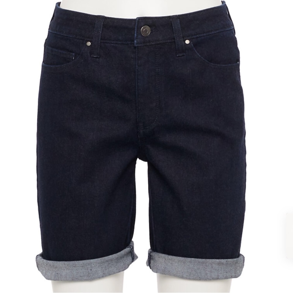 CROFT AND BARROW Cuffed Jean Shorts, Size 10